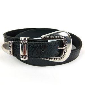 Nan Lewis Embossed Leather Belt Western Style